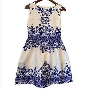 Justyle Porcelain Blue and Ivory Dress